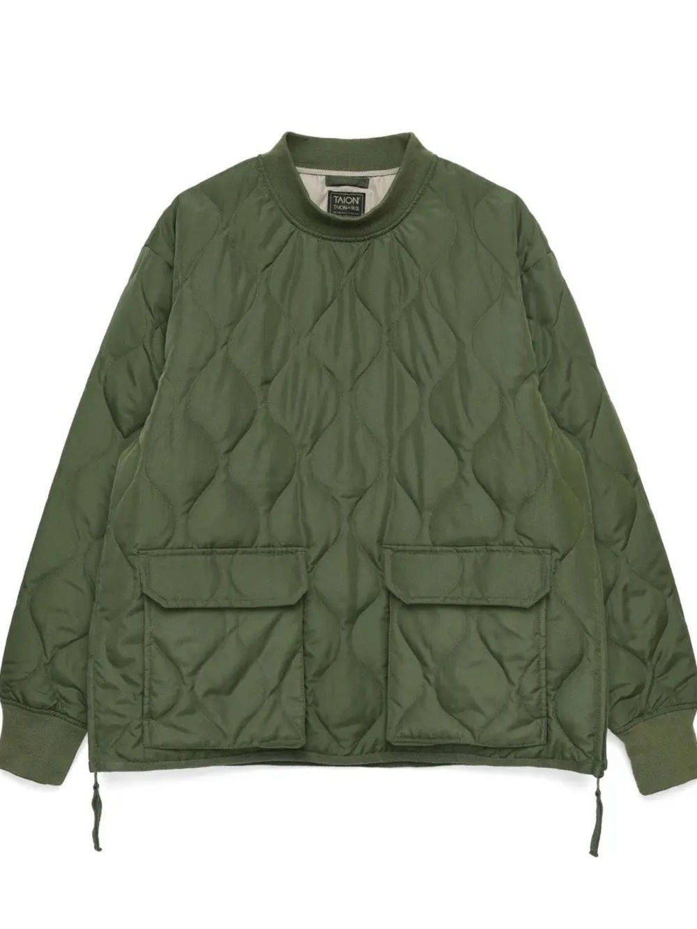 Tai Olive Green Quilted Field Pullover Jacket